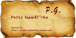 Peltz Gyopárka névjegykártya